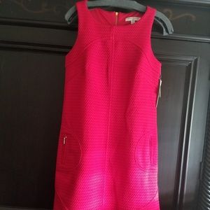 Sharagano red knit shift dress